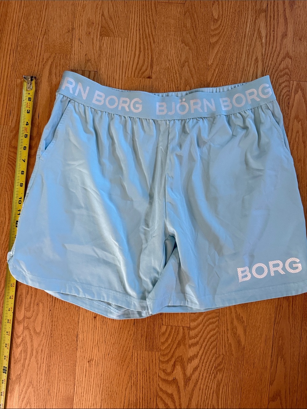 Bjorn Borg Men's Sky Blue Athletic Shorts with Branded Waistband
